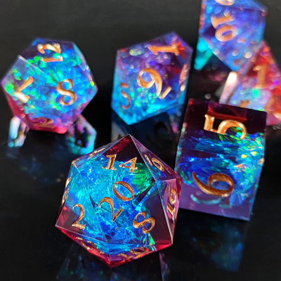 Multi Color Custom Resin Dice DND#RPG Rood En Blauw Gladde textuur