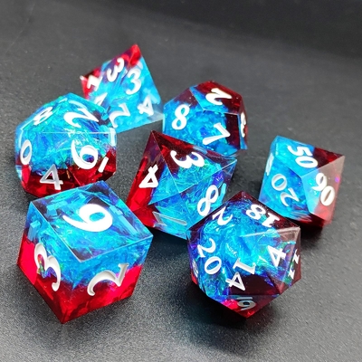 Multi Color Custom Resin Dice DND#RPG Rood En Blauw Gladde textuur