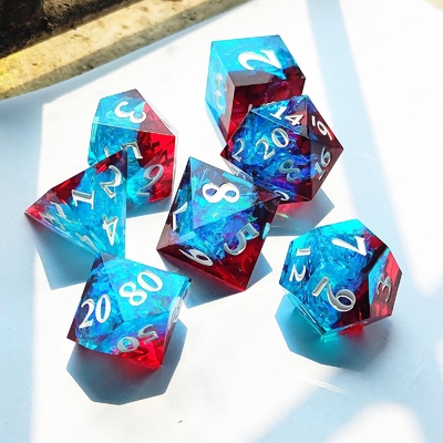 Multi Color Custom Resin Dice DND#RPG Rood En Blauw Gladde textuur