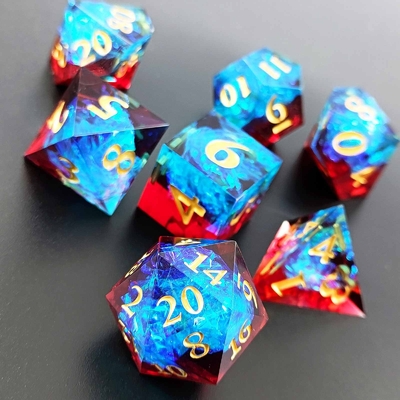 Multi Color Custom Resin Dice DND#RPG Rood En Blauw Gladde textuur