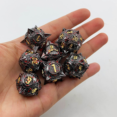 Bloodstarial Meteor Metal Dice Set D8 RPG Draak en Dungeon