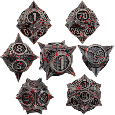 Bloodstarial Meteor Metal Dice Set D8 RPG Draak en Dungeon