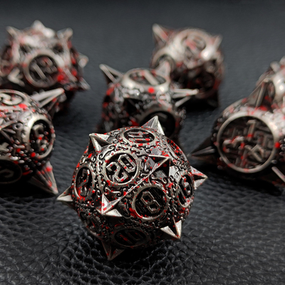 Bloodstarial Meteor Metal Dice Set D8 RPG Draak en Dungeon