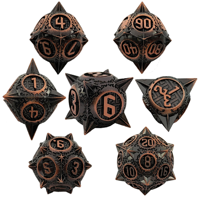 Retro Copper Meteor Hammer Metal Dice Draak En Dungeon DND RPG D20