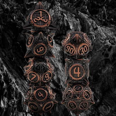 Retro Copper Meteor Hammer Metal Dice Draak En Dungeon DND RPG D20