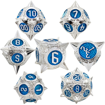 Duurzaam Polyhedron Metal RPG Dice Set Dragon And Dungeon 16mm Sparkle
