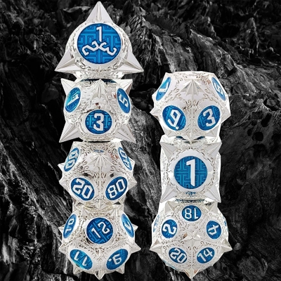 Duurzaam Polyhedron Metal RPG Dice Set Dragon And Dungeon 16mm Sparkle