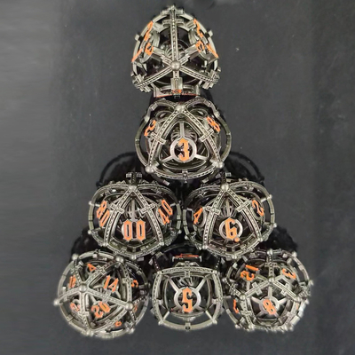 Sound Pearl RPG Metal Hollow Dice Set DND Cisu 16mm glad