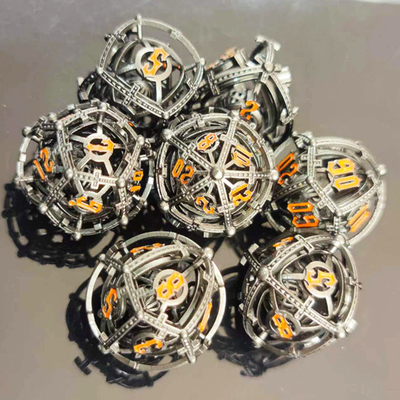Sound Pearl RPG Metal Hollow Dice Set DND Cisu 16mm glad