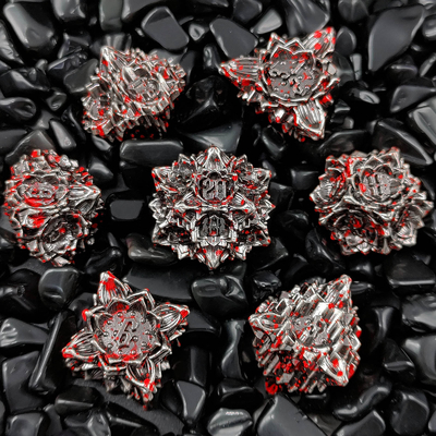 Lotus Metal Dice Set DND Dungeons And Dragons TRPG Polyhedraal COC D6 Board Game