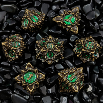 Lotus Metal Dice Set DND Dungeons And Dragons TRPG Polyhedraal COC D6 Board Game