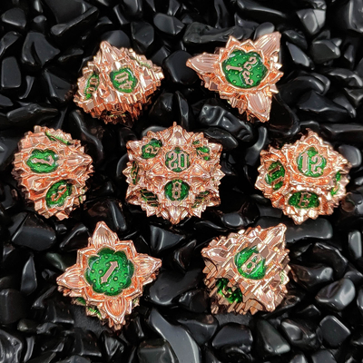Lotus Metal Dice Set DND Dungeons And Dragons TRPG Polyhedraal COC D6 Board Game