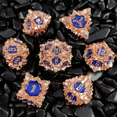 Lotus Metal Dice Set DND Dungeons And Dragons TRPG Polyhedraal COC D6 Board Game