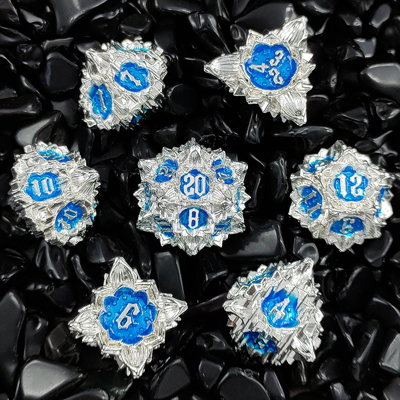 Lotus Metal Dice Set DND Dungeons And Dragons TRPG Polyhedraal COC D6 Board Game