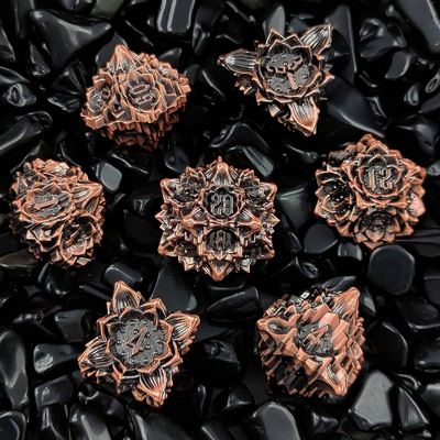 Lotus Metal Dice Set DND Dungeons And Dragons TRPG Polyhedraal COC D6 Board Game