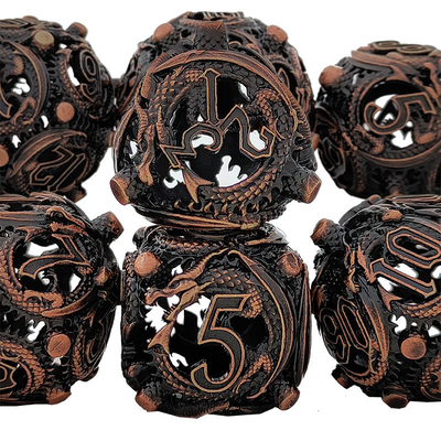 Longkong Circle Metal Dice Set DND Dungeon And Multi-Noodle RPG Schaken