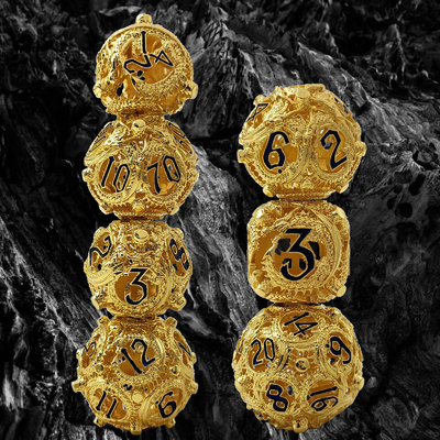 Longkong Circle Metal Dice Set DND Dungeon And Multi-Noodle RPG Schaken