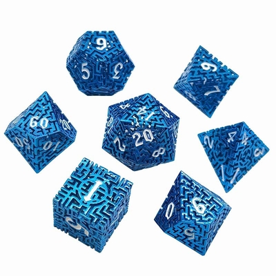 Hollow Maze Metal Dice Set DND Krusu's Call RPG Multi Faceted