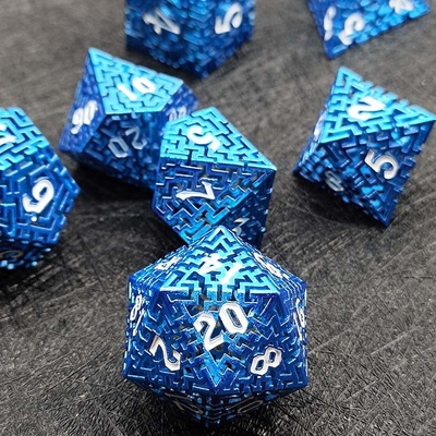 Hollow Maze Metal Dice Set DND Krusu's Call RPG Multi Faceted
