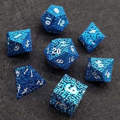 Hollow Maze Metal Dice Set DND Krusu's Call RPG Multi Faceted