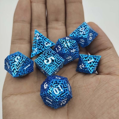 Hollow Maze Metal Dice Set DND Krusu's Call RPG Multi Faceted
