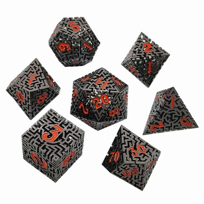 Hollow Maze Metal Dice Set DND Krusu's Call RPG Multi Faceted