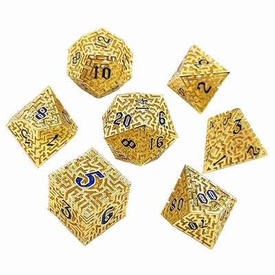 Hollow Maze Metal Dice Set DND Krusu's Call RPG Multi Faceted
