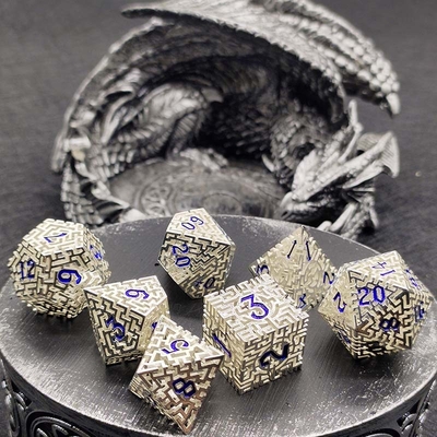 Hollow Maze Metal Dice Set DND Krusu's Call RPG Multi Faceted