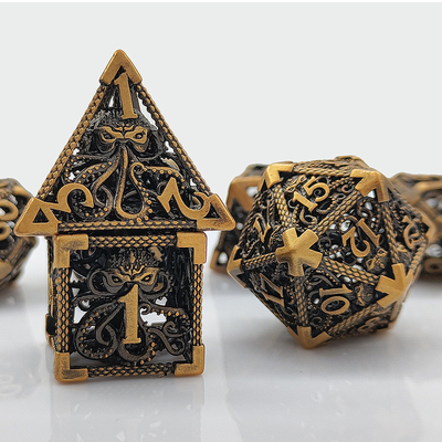 Octopus Hollow Metal Multi Face Dice Set Budemen Dungeon en Dragon DND