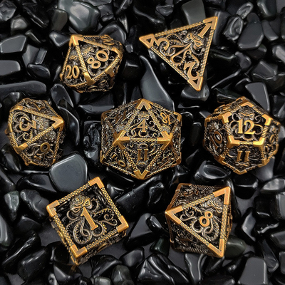 Octopus Hollow Metal Multi Face Dice Set Budemen Dungeon en Dragon DND