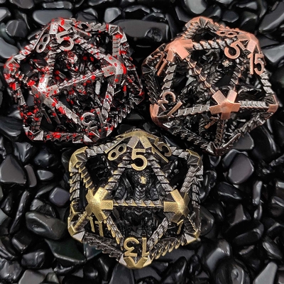 20 kanten metalen holle dobbelstenen D20 Grootschalige DND Polyhedraal RPG Dungeons And Dragons