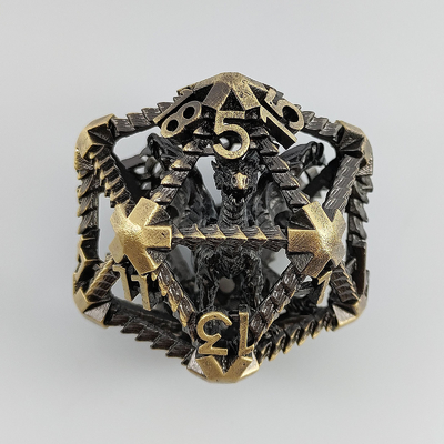 20 kanten metalen holle dobbelstenen D20 Grootschalige DND Polyhedraal RPG Dungeons And Dragons