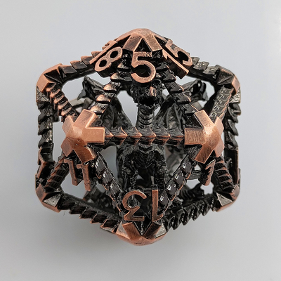 20 kanten metalen holle dobbelstenen D20 Grootschalige DND Polyhedraal RPG Dungeons And Dragons