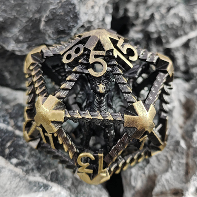 20 kanten metalen holle dobbelstenen D20 Grootschalige DND Polyhedraal RPG Dungeons And Dragons