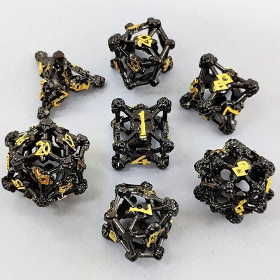 Hollow Skull Multi Face Metal Dice Set Dungeon And Dragon RPG#DND