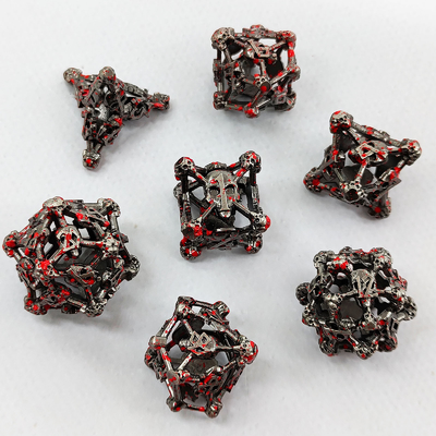 Hollow Skull Multi Face Metal Dice Set Dungeon And Dragon RPG#DND