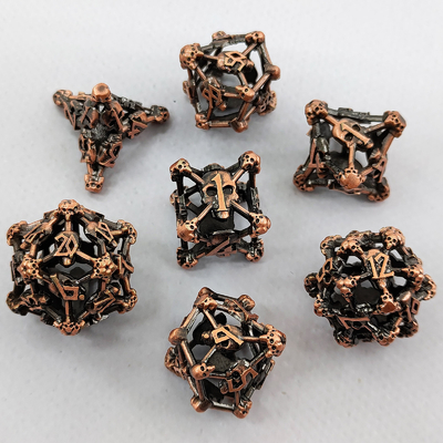 Hollow Skull Multi Face Metal Dice Set Dungeon And Dragon RPG#DND