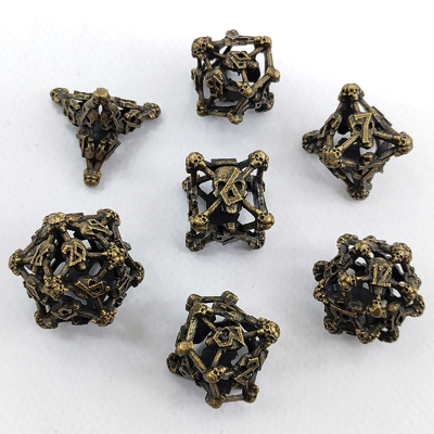 Hollow Skull Multi Face Metal Dice Set Dungeon And Dragon RPG#DND