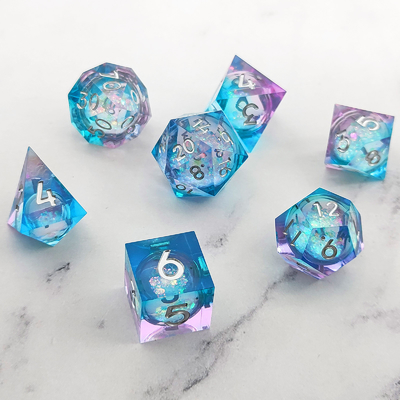 Flow Sand Multi Color Hars Dice Set DND Cruzu's Call RPG#COC