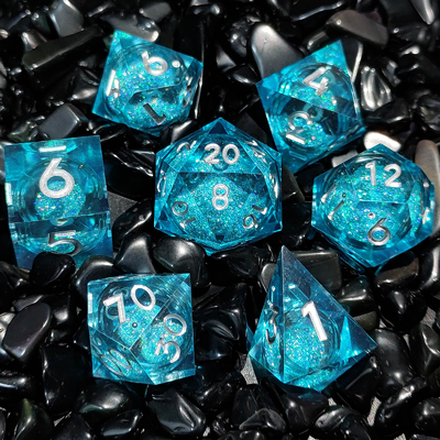 Flow Sand Multi Color Hars Dice Set DND Cruzu's Call RPG#COC