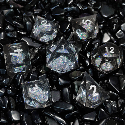 Flow Sand Multi Color Hars Dice Set DND Cruzu's Call RPG#COC