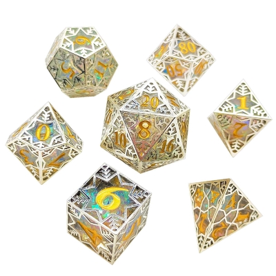 Zilveren metaal frame hars dobbelstenen set DND#RPG#COC Dungeon And Dragon