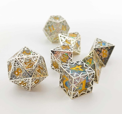 Zilveren metaal frame hars dobbelstenen set DND#RPG#COC Dungeon And Dragon