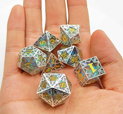 Zilveren metaal frame hars dobbelstenen set DND#RPG#COC Dungeon And Dragon