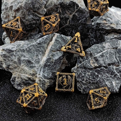 Hollow Multi Face Metal Dice Set D20 scherp gesneden vliegende draak Budemen's God