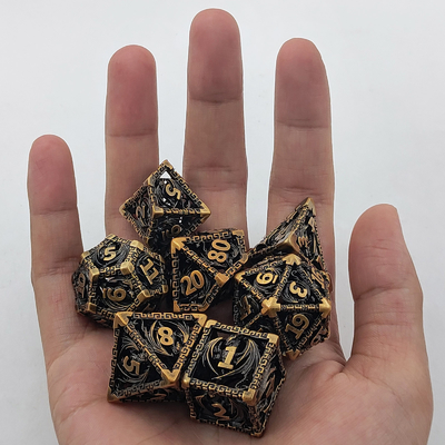 Hollow Multi Face Metal Dice Set D20 scherp gesneden vliegende draak Budemen's God