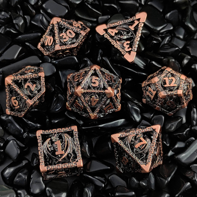 Hollow Multi Face Metal Dice Set D20 scherp gesneden vliegende draak Budemen's God