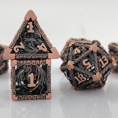 Hollow Multi Face Metal Dice Set D20 scherp gesneden vliegende draak Budemen's God
