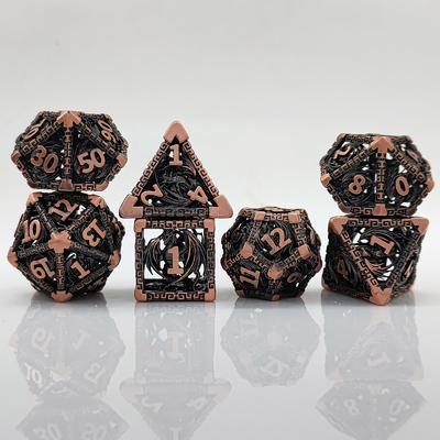 Hollow Multi Face Metal Dice Set D20 scherp gesneden vliegende draak Budemen's God