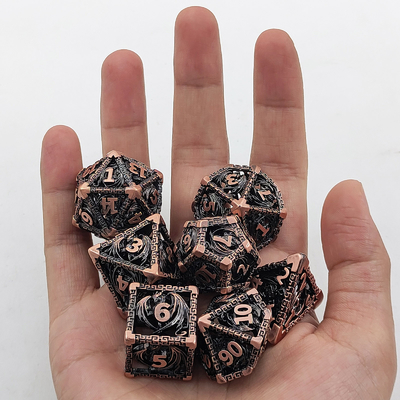 Hollow Multi Face Metal Dice Set D20 scherp gesneden vliegende draak Budemen's God